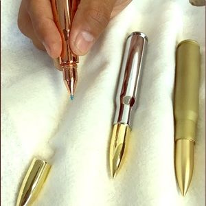 Real Fired 50 Caliber Brass Bullet casing Ink PEN.